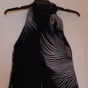 Sexy Black & White Illusion Skirt Set